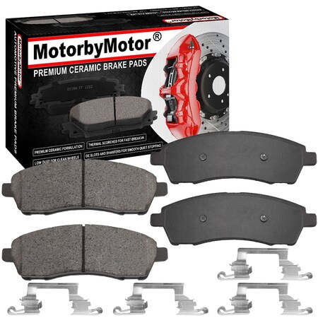 Motorbymotor MotorbyMotor Rear Ceramic Brake Pads w/Hardware Kit D757(4Pack) BPD757